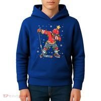 Hockey Player Santa Hat Christmas Lights Funny Xmas Cute Gift Kids Hoodie thumb 4