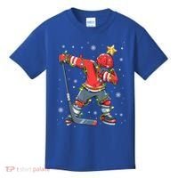 Hockey Player Santa Hat Christmas Lights Funny Xmas Cute Gift Kids T-Shirt thumb 0