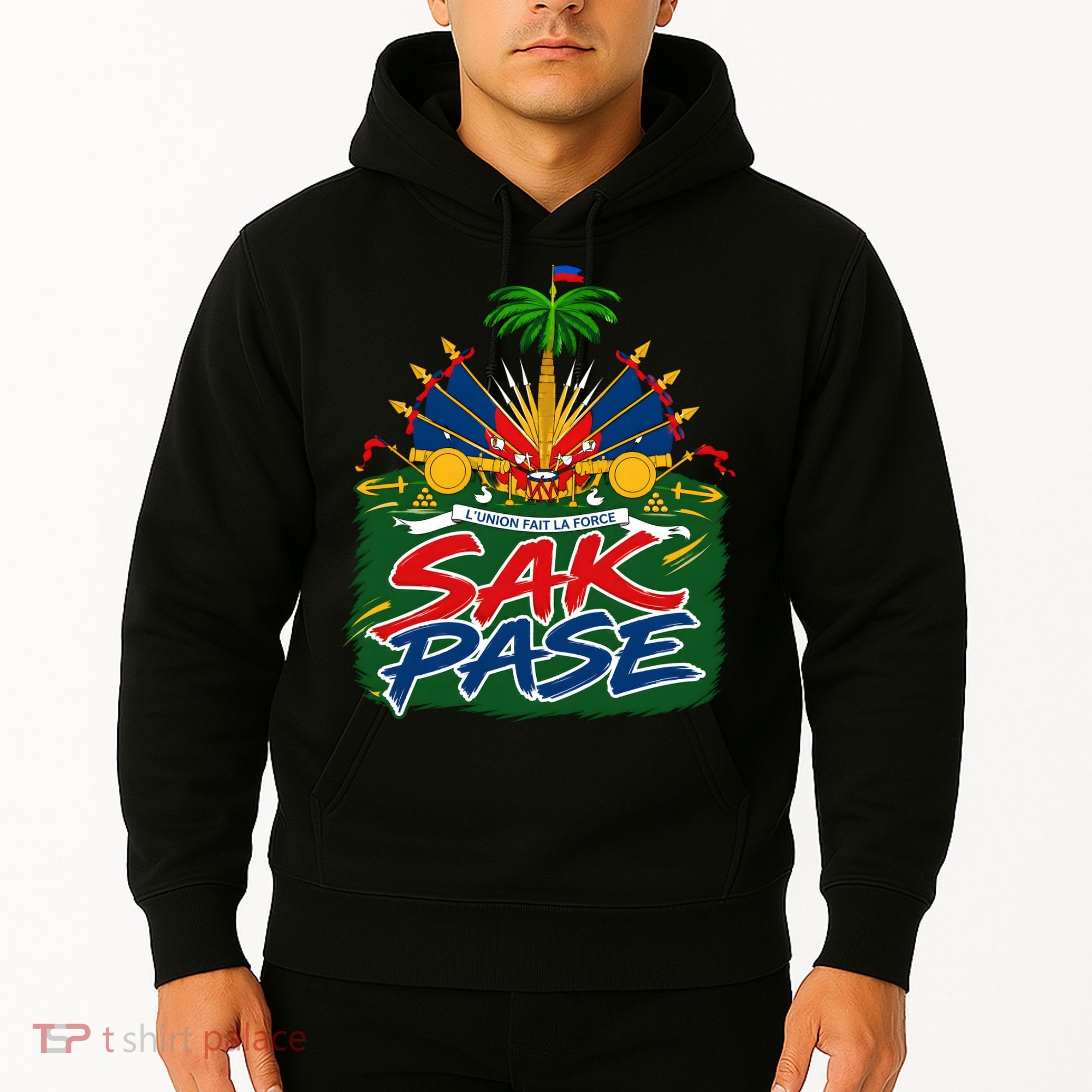 Haitian Pride Sak Pase L’Union Fait La Force Hoodie