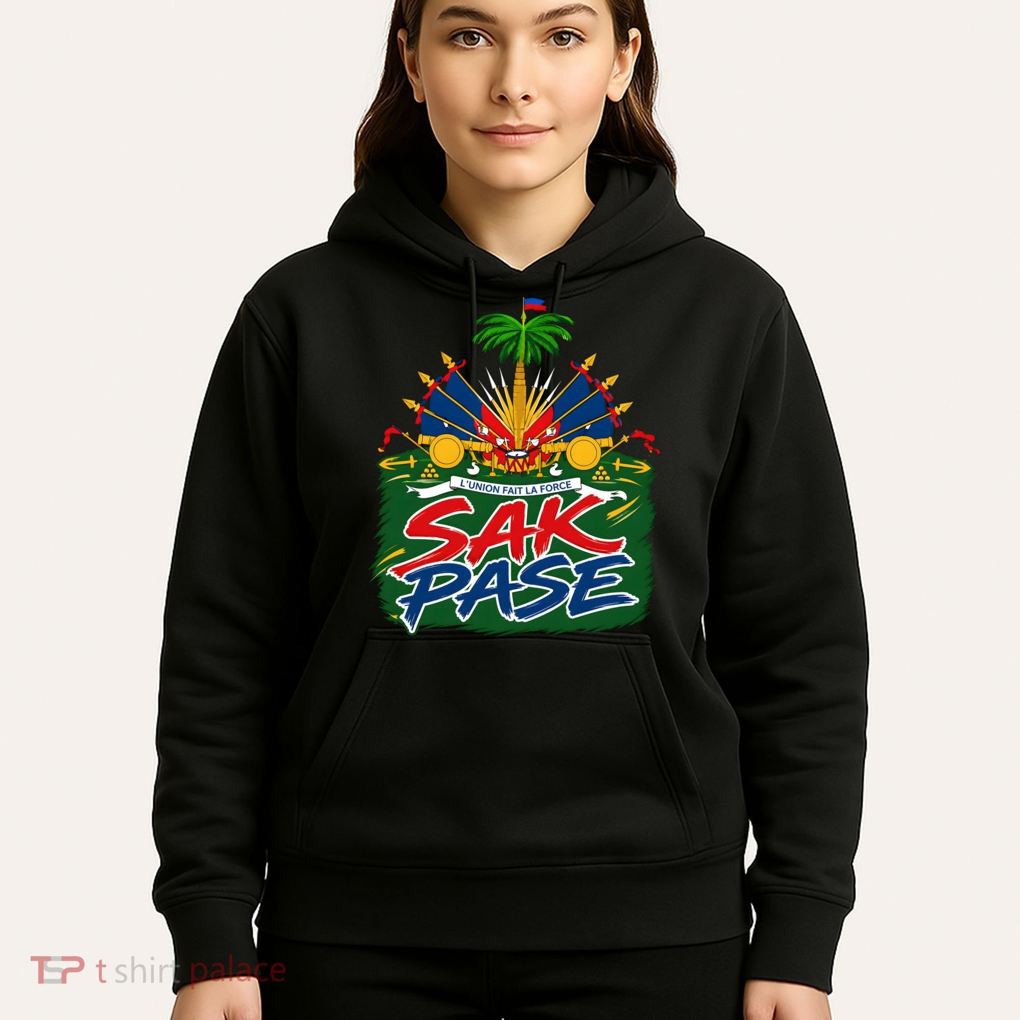 Haitian Pride Sak Pase L’Union Fait La Force Hoodie