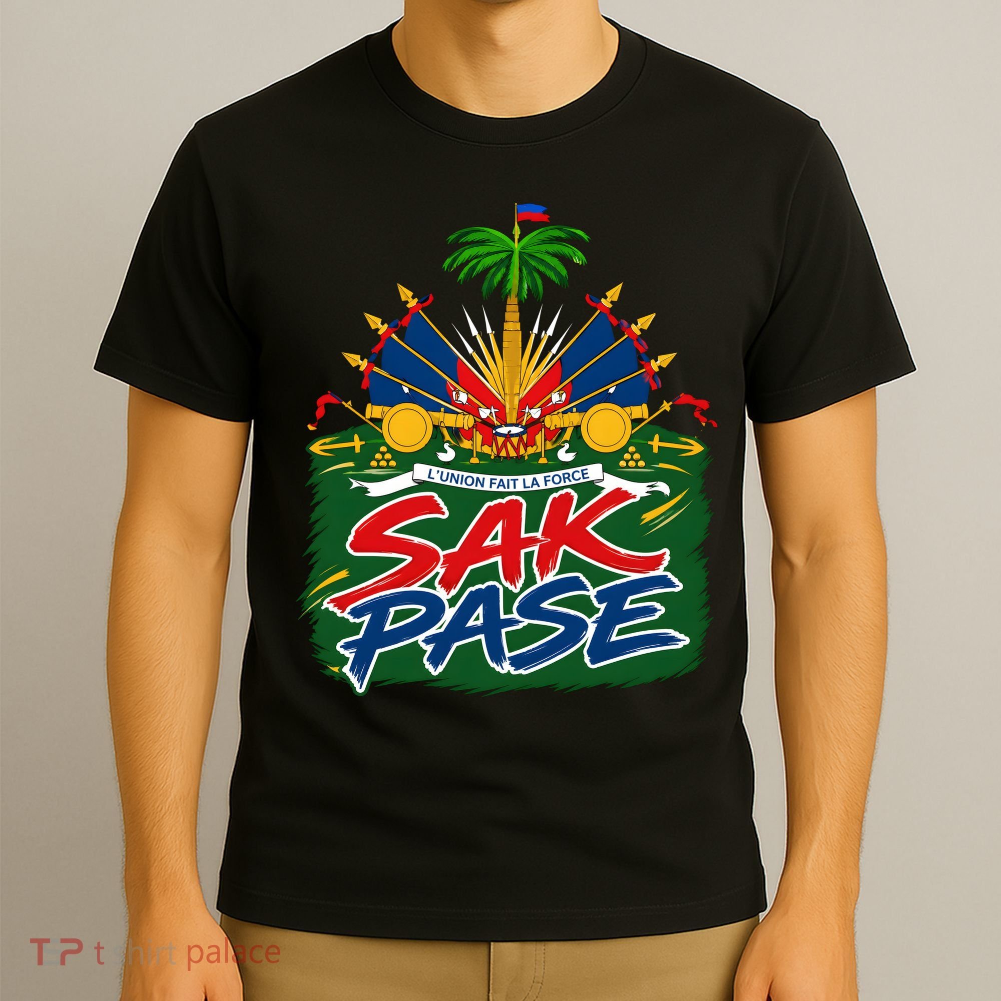 Haitian Pride Sak Pase L’Union Fait La Force T-Shirt