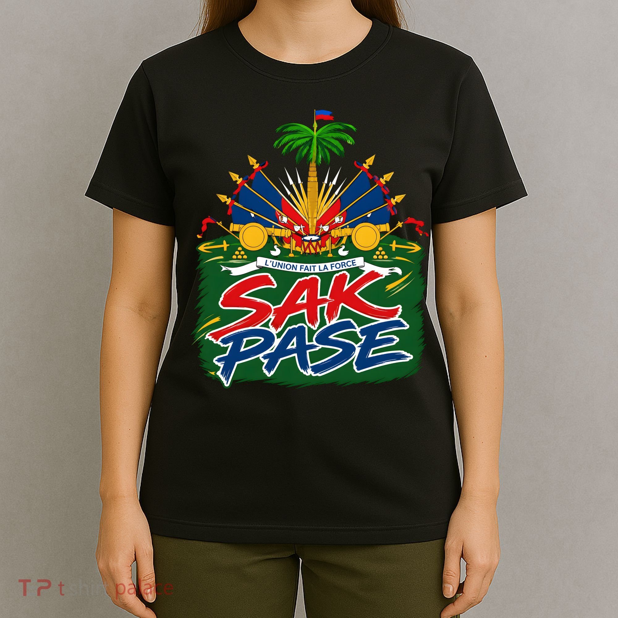 Haitian Pride Sak Pase L’Union Fait La Force T-Shirt