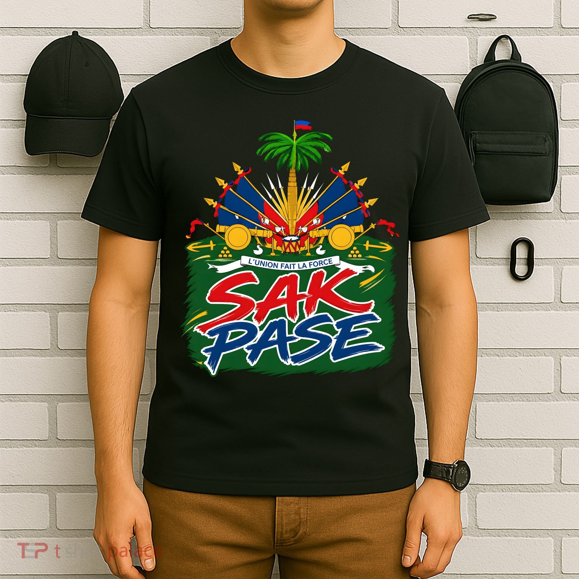 Haitian Pride Sak Pase L’Union Fait La Force T-Shirt