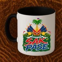 Haitian Pride Sak Pase L’Union Fait La Force Coffee Mug thumb 2