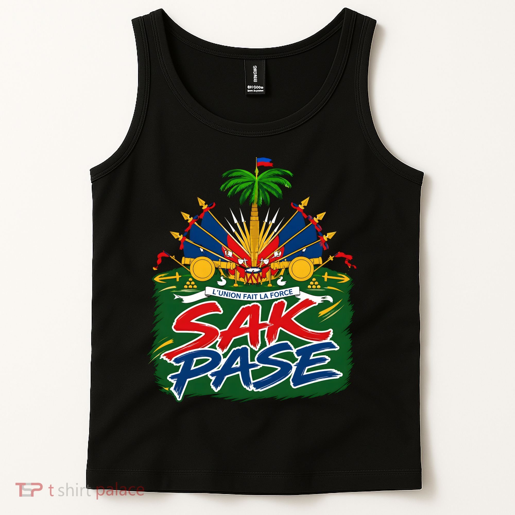 Haitian Pride Sak Pase L’Union Fait La Force Tank Top