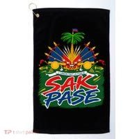Haitian Pride Sak Pase L’Union Fait La Force Golf Towel thumb 0