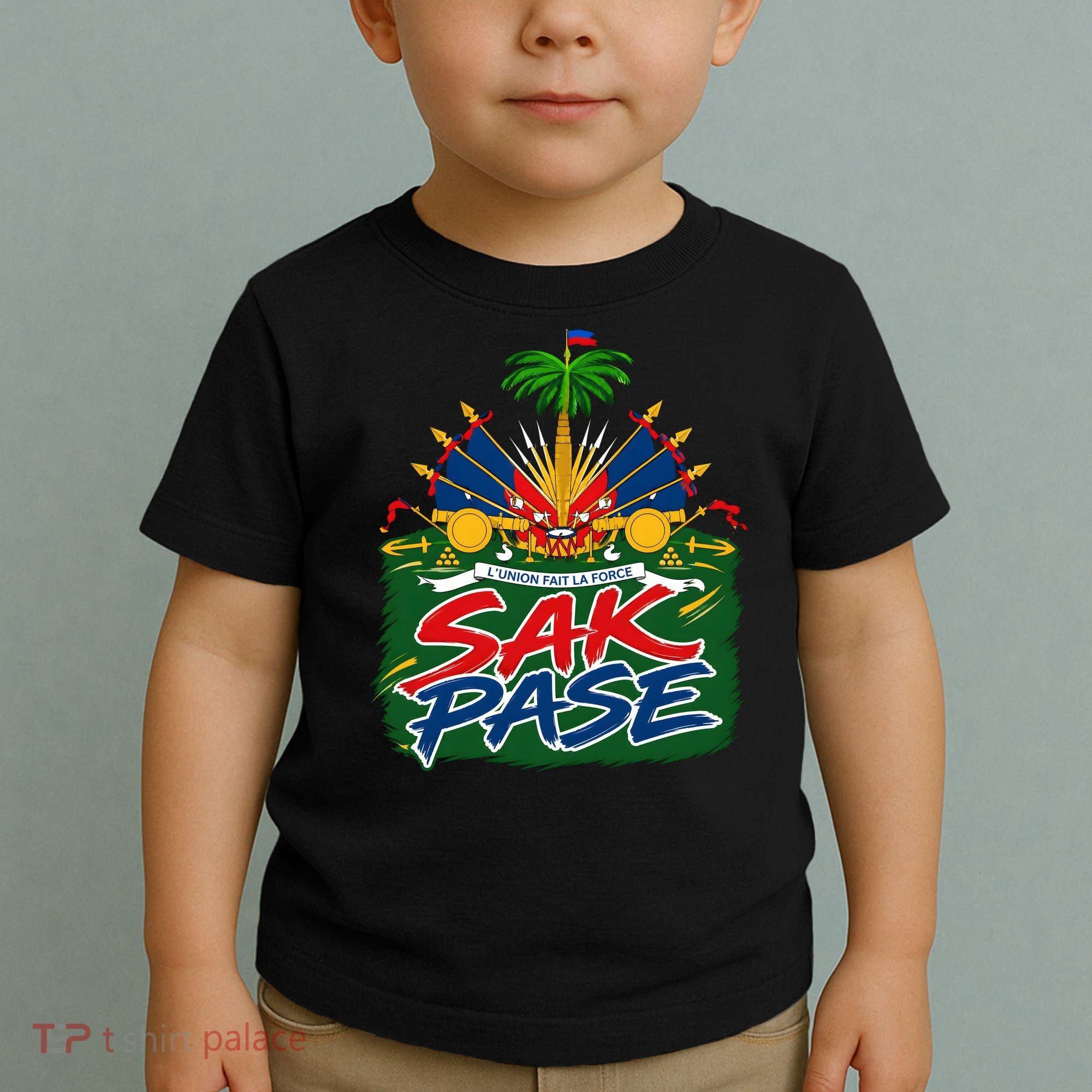 Haitian Pride Sak Pase L’Union Fait La Force Toddler T-Shirt