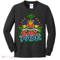 Haitian Pride Sak Pase L’Union Fait La Force Kids Long Sleeve Shirt thumb 0