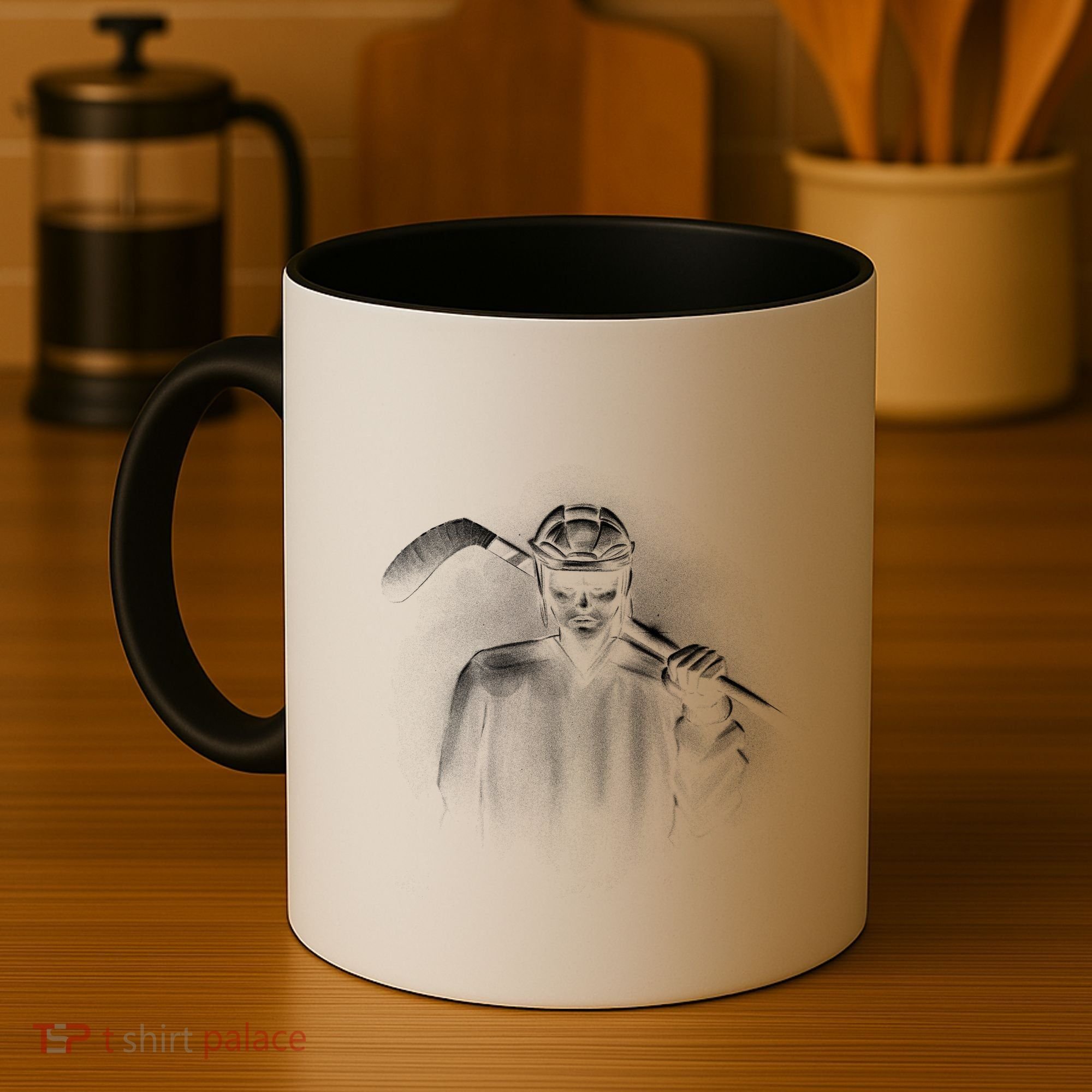 Hockey Player Sketch Coffee Mug