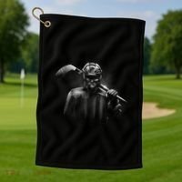 Hockey Player Sketch Golf Towel thumb 1
