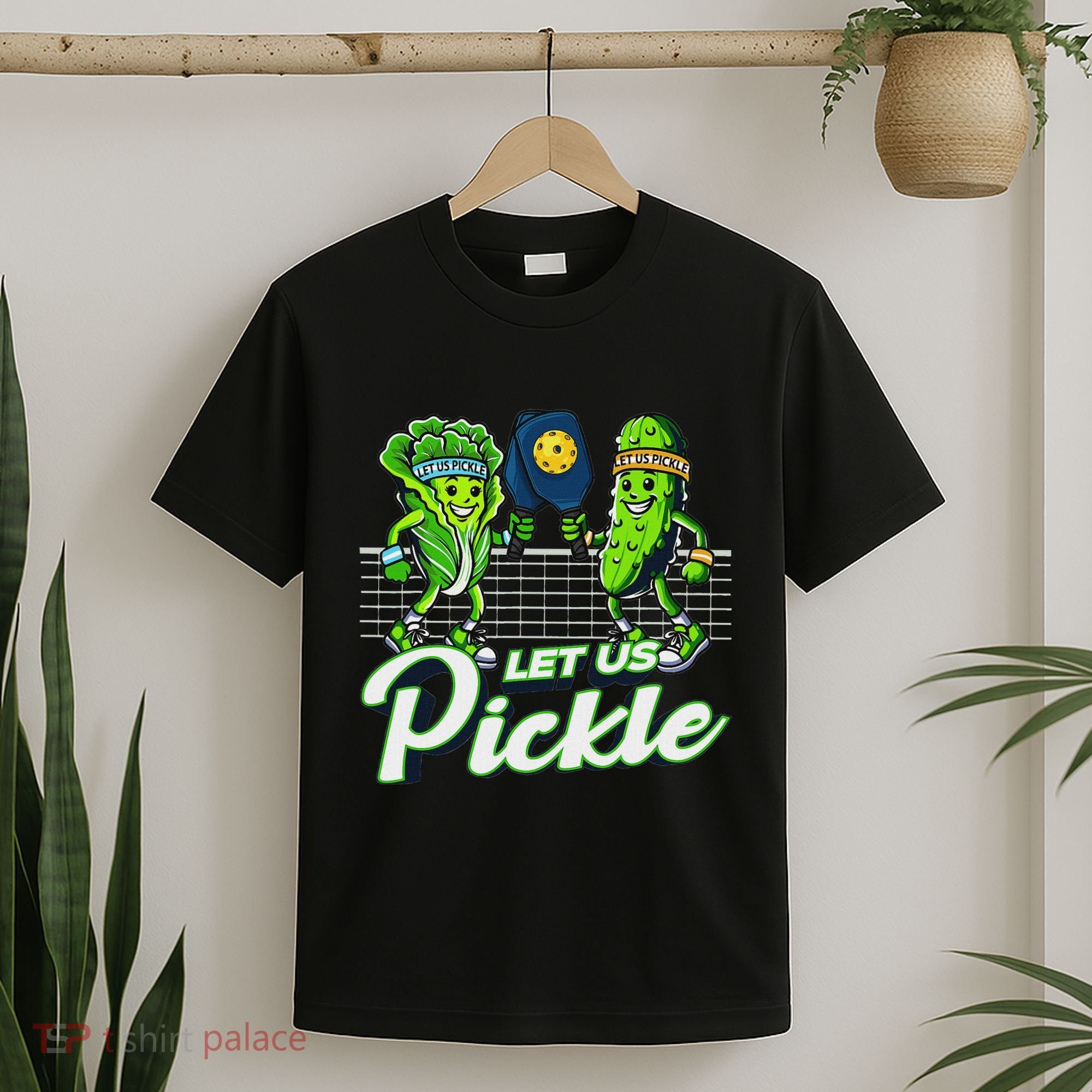 Hilarious Pickleball Swag Featuring Lettuce Pickle Players T-Shirt
