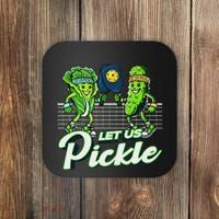 Hilarious Pickleball Swag Featuring Lettuce Pickle Players Coaster thumb 0