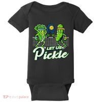 Hilarious Pickleball Swag Featuring Lettuce Pickle Players Baby Bodysuit thumb 0