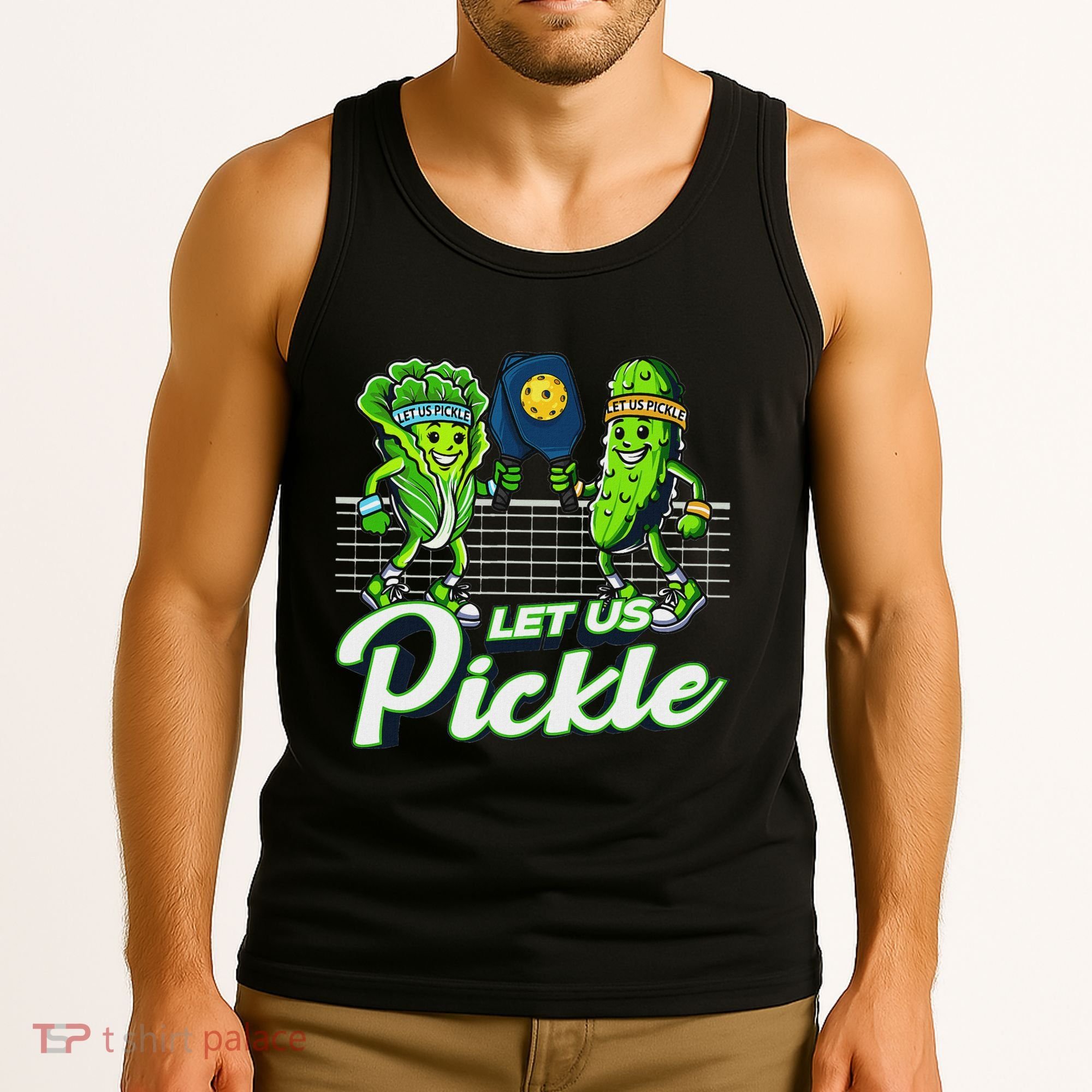 Hilarious Pickleball Swag Featuring Lettuce Pickle Players Tank Top