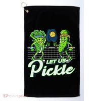 Hilarious Pickleball Swag Featuring Lettuce Pickle Players Golf Towel thumb 0