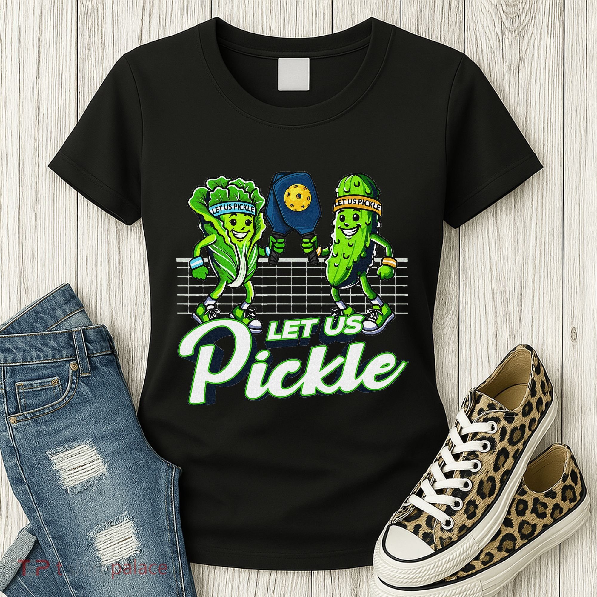 Hilarious Pickleball Swag Featuring Lettuce Pickle Players Women's T-Shirt