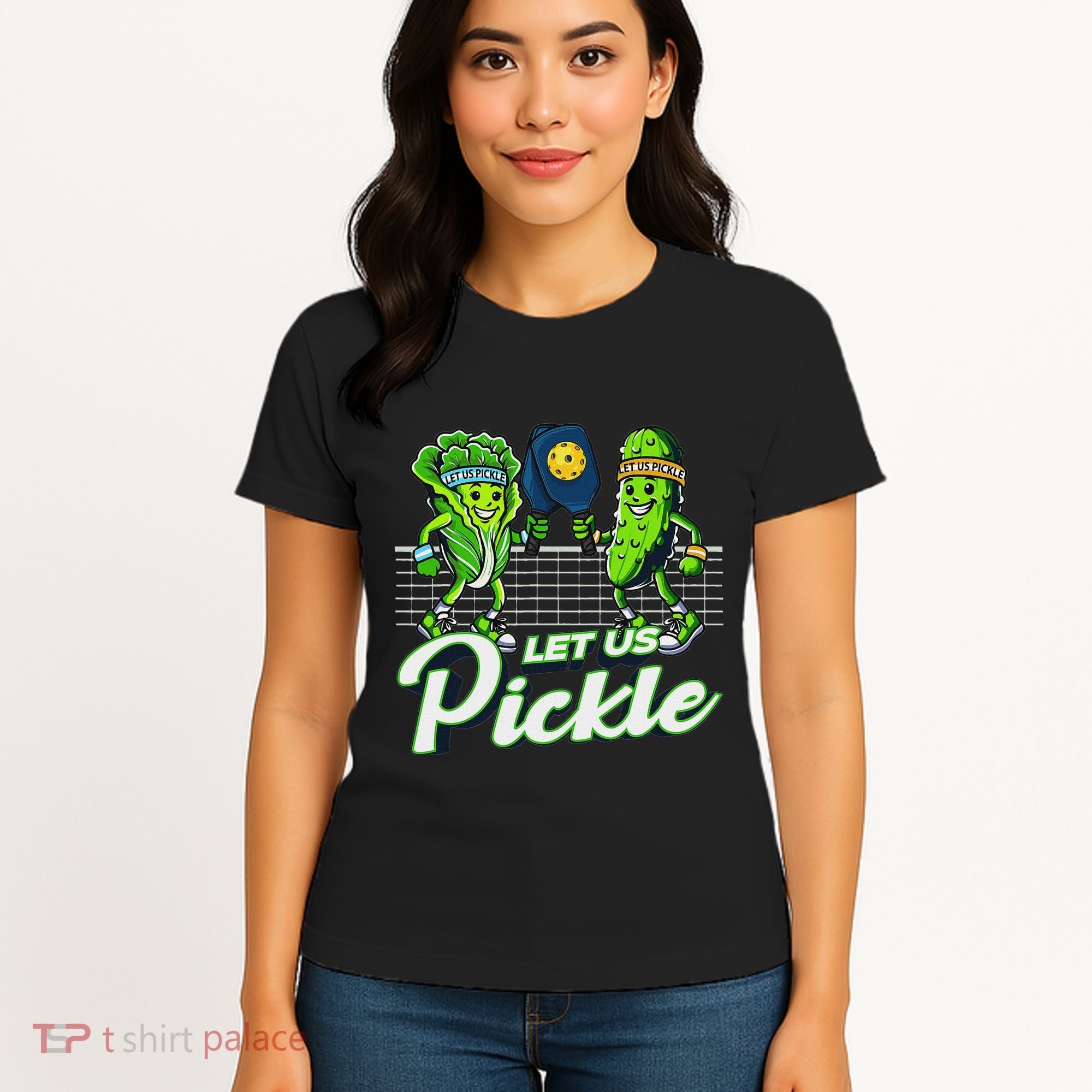 Hilarious Pickleball Swag Featuring Lettuce Pickle Players Women's T-Shirt