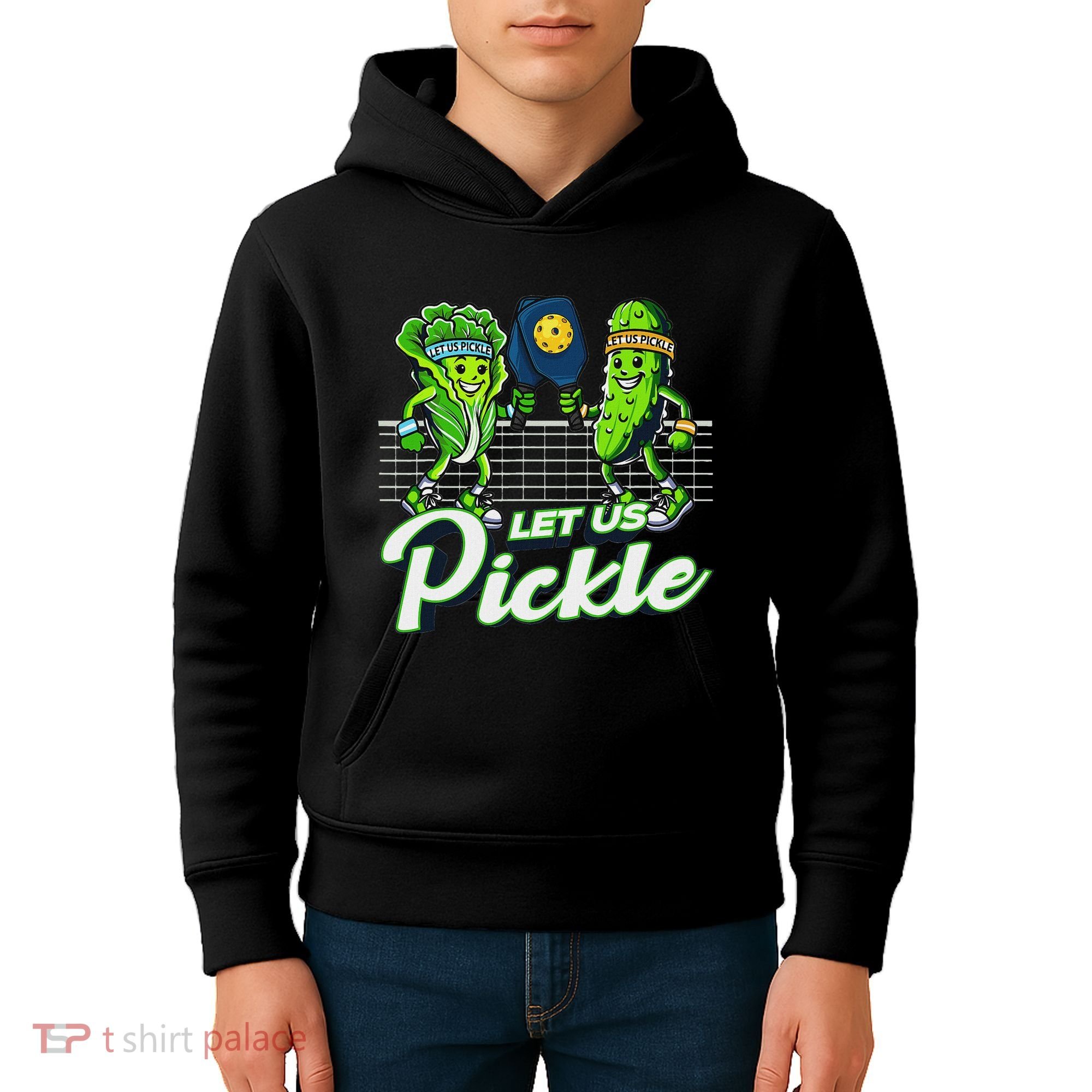 Hilarious Pickleball Swag Featuring Lettuce Pickle Players Kids Hoodie