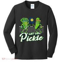 Hilarious Pickleball Swag Featuring Lettuce Pickle Players Kids Long Sleeve Shirt thumb 0