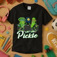 Hilarious Pickleball Swag Featuring Lettuce Pickle Players Kids T-Shirt thumb 3