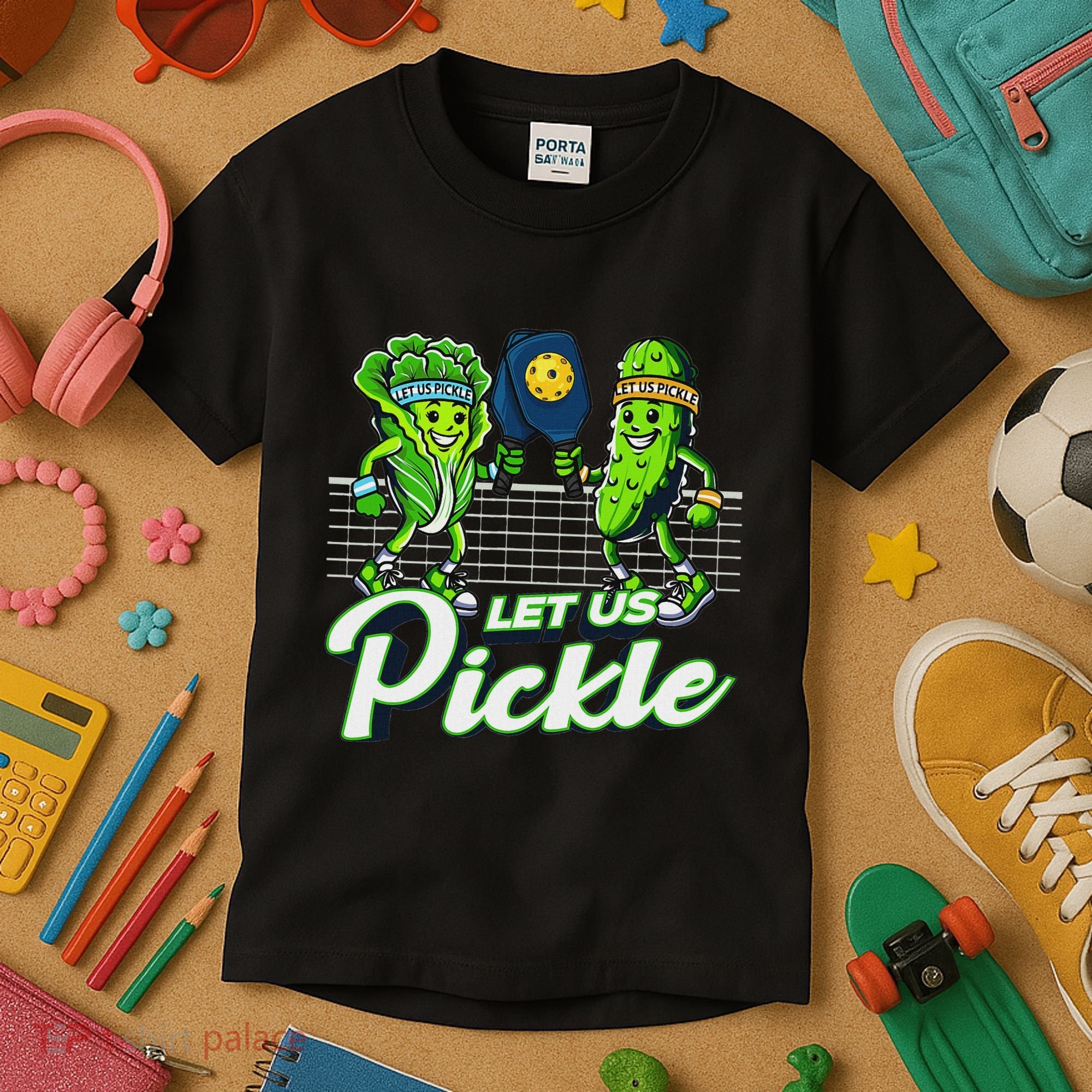 Hilarious Pickleball Swag Featuring Lettuce Pickle Players Kids T-Shirt