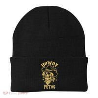Howdy Putos Shirt Funny Skull Cowboy Spanish Men Women Beanie thumb 0