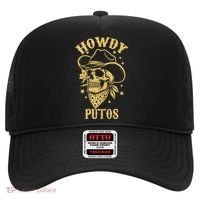 Howdy Putos Shirt Funny Skull Cowboy Spanish Men Women Hat thumb 0