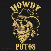 Howdy Putos Shirt Funny Skull Cowboy Spanish Men Women Toddler Hoodie thumb 2