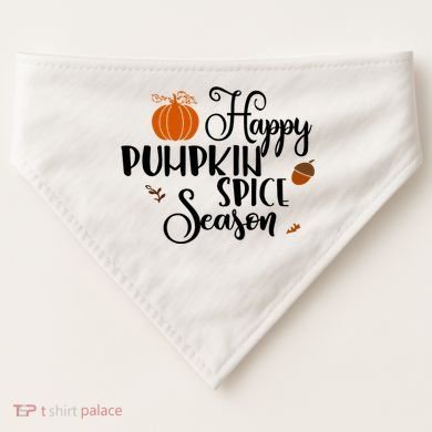 Happy Pumpkin Spice Season USA-Made Doggie Bandana