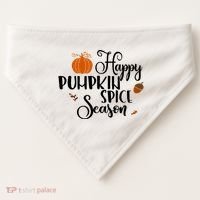 Happy Pumpkin Spice Season USA-Made Doggie Bandana thumb 0