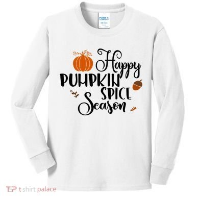 Happy Pumpkin Spice Season Kids Long Sleeve Shirt