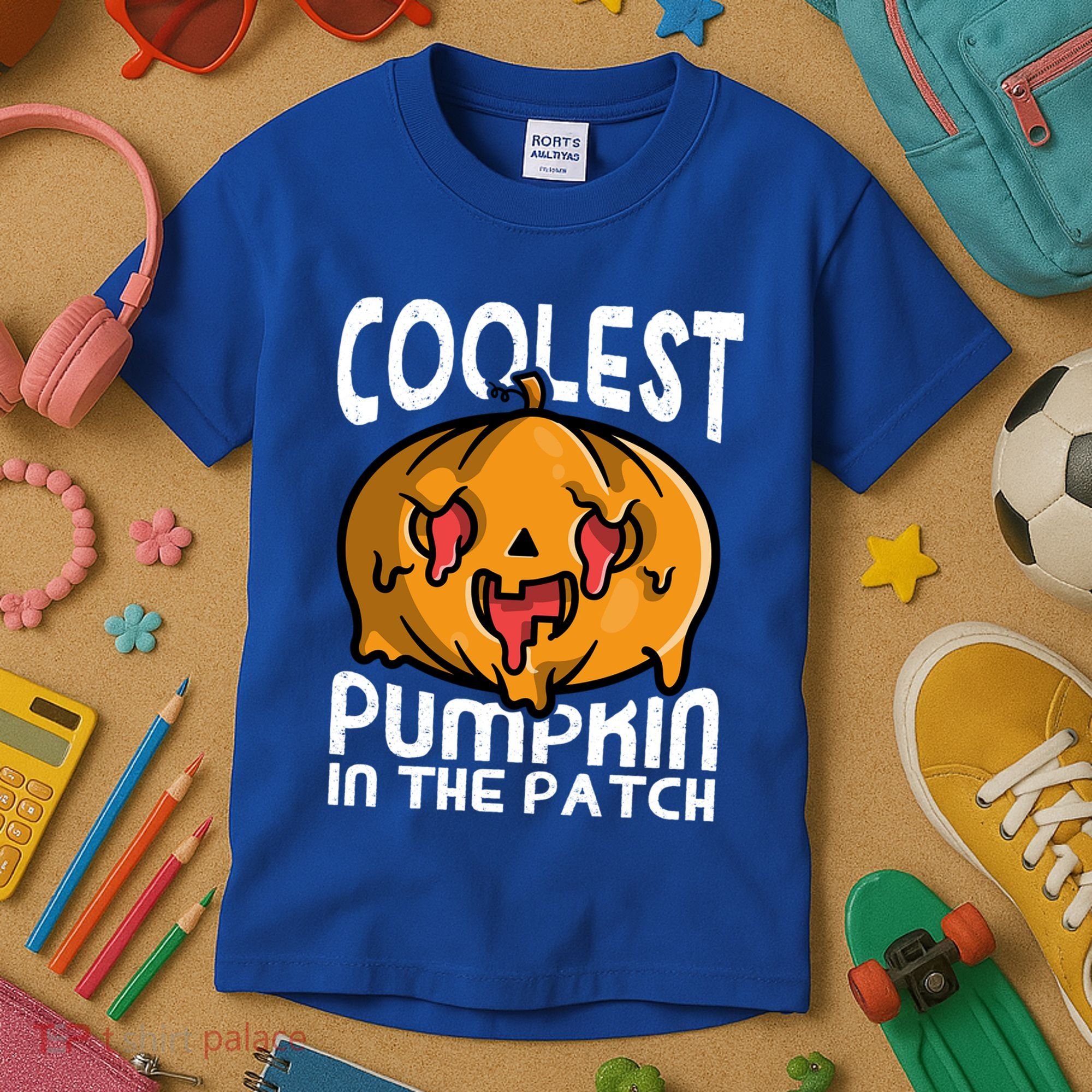 Halloween Pumpkin Sunglasses Coolest Pumpkin In The Patch Cool Gift Kids T-Shirt