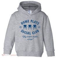 Home Plate Social Club Hey Batter Batter Swing Baseball Toddler Hoodie thumb 0
