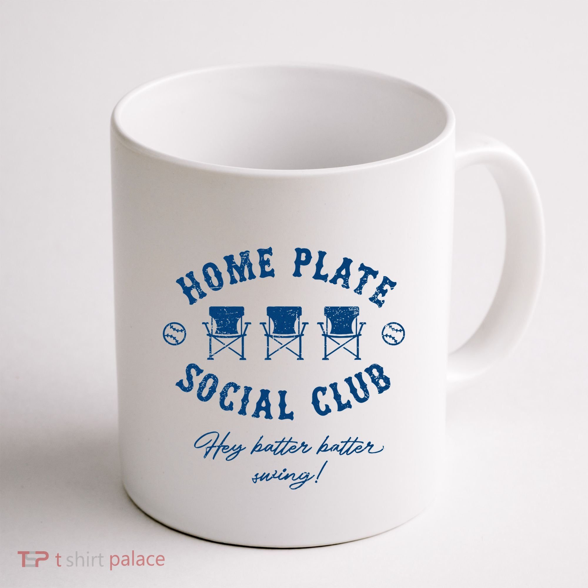 Home Plate Social Club Hey Batter Batter Swing Baseball Coffee Mug