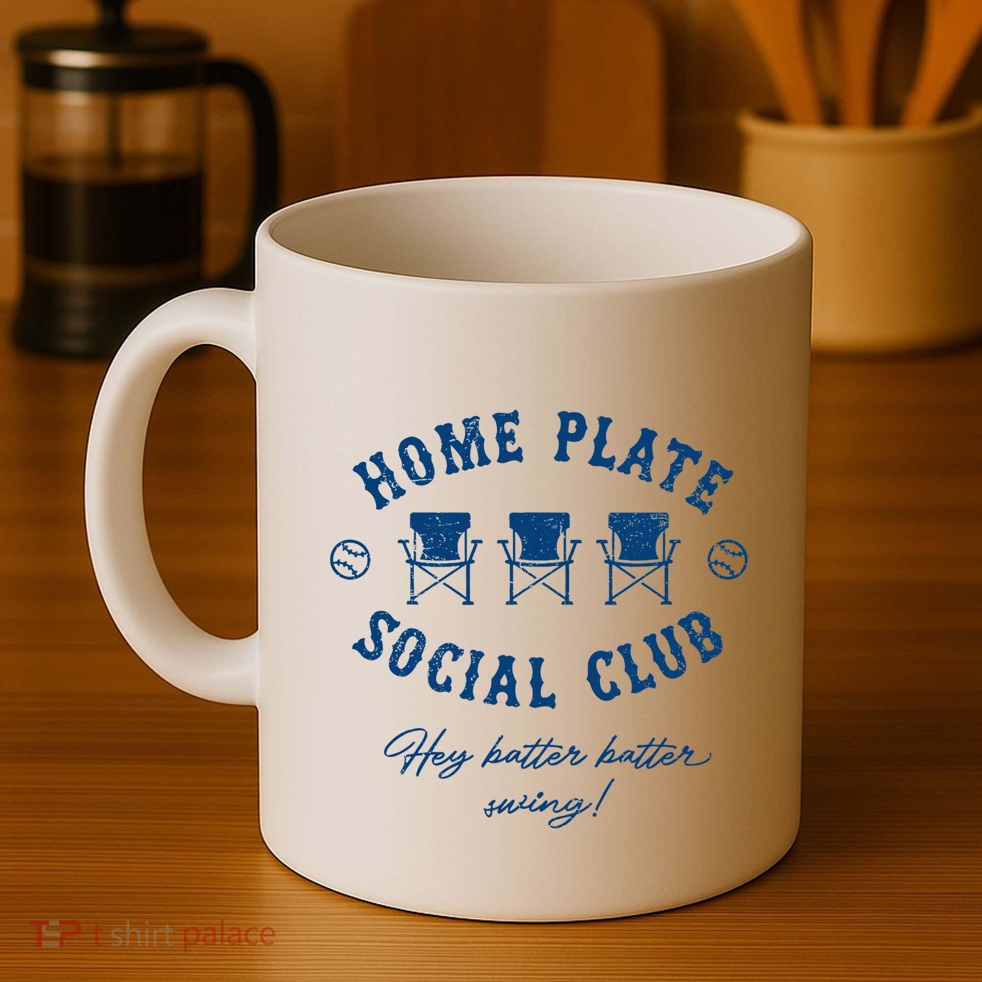 Home Plate Social Club Hey Batter Batter Swing Baseball Coffee Mug