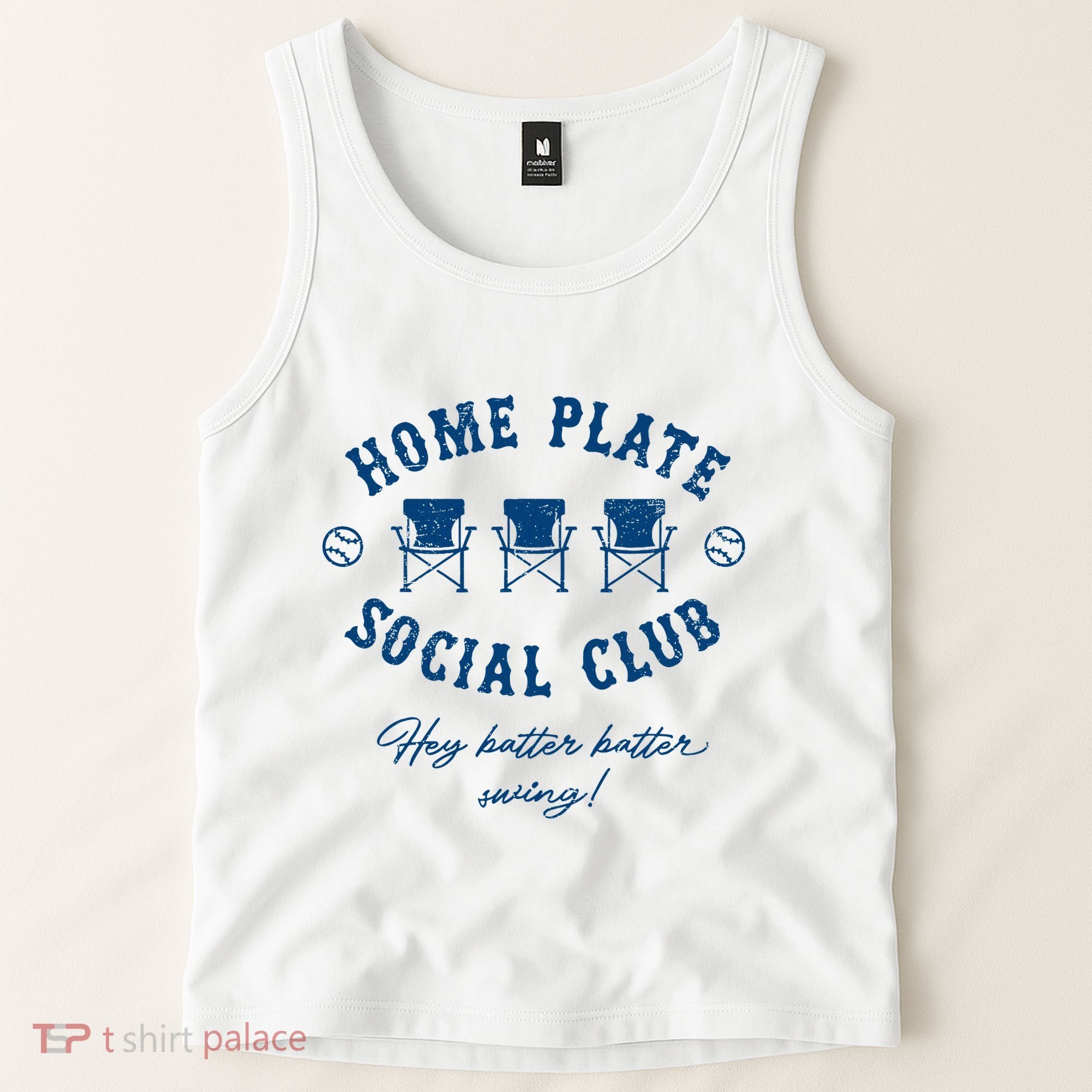 Home Plate Social Club Hey Batter Batter Swing Baseball Tank Top