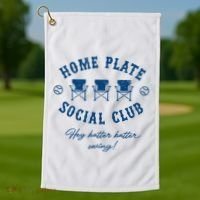 Home Plate Social Club Hey Batter Batter Swing Baseball Golf Towel thumb 1