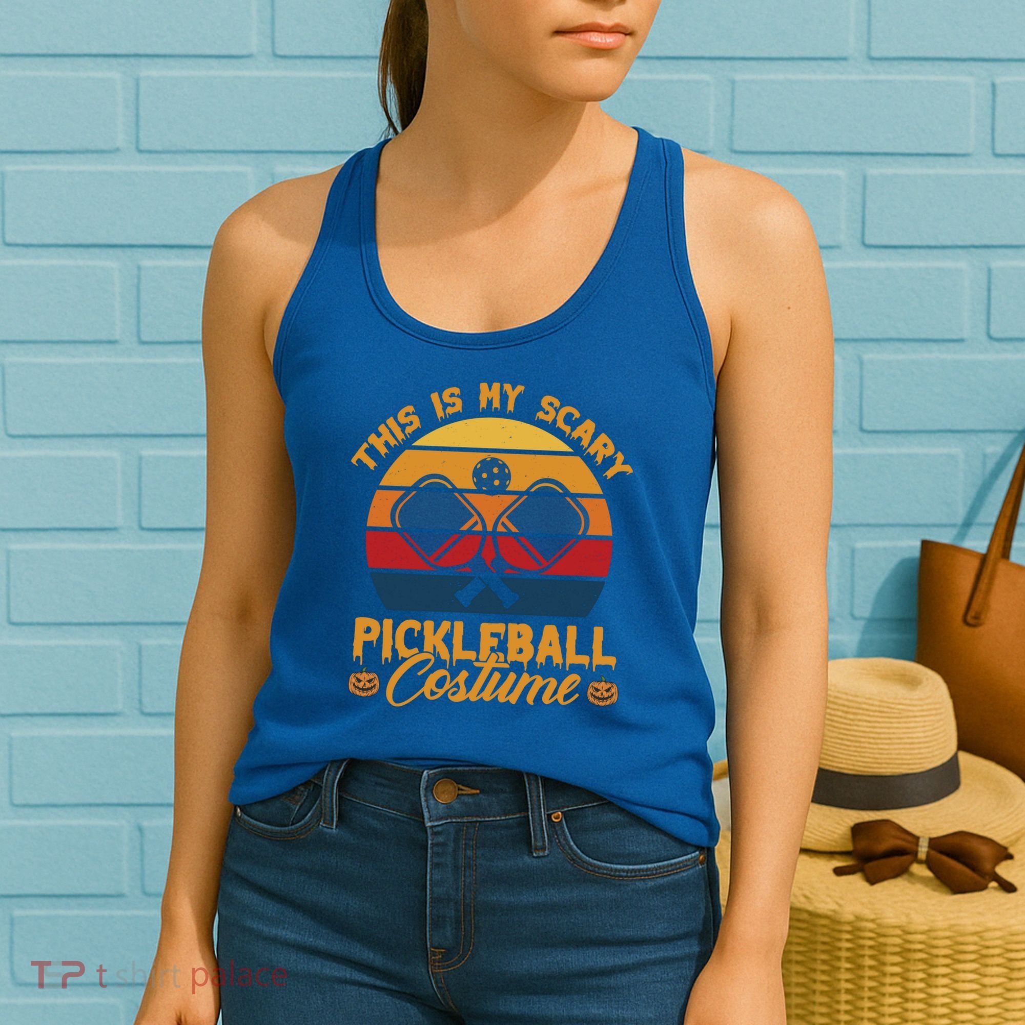 Halloween Pickleball Tee My Scary Pickleball Costume Great Gift Women's Tank Top