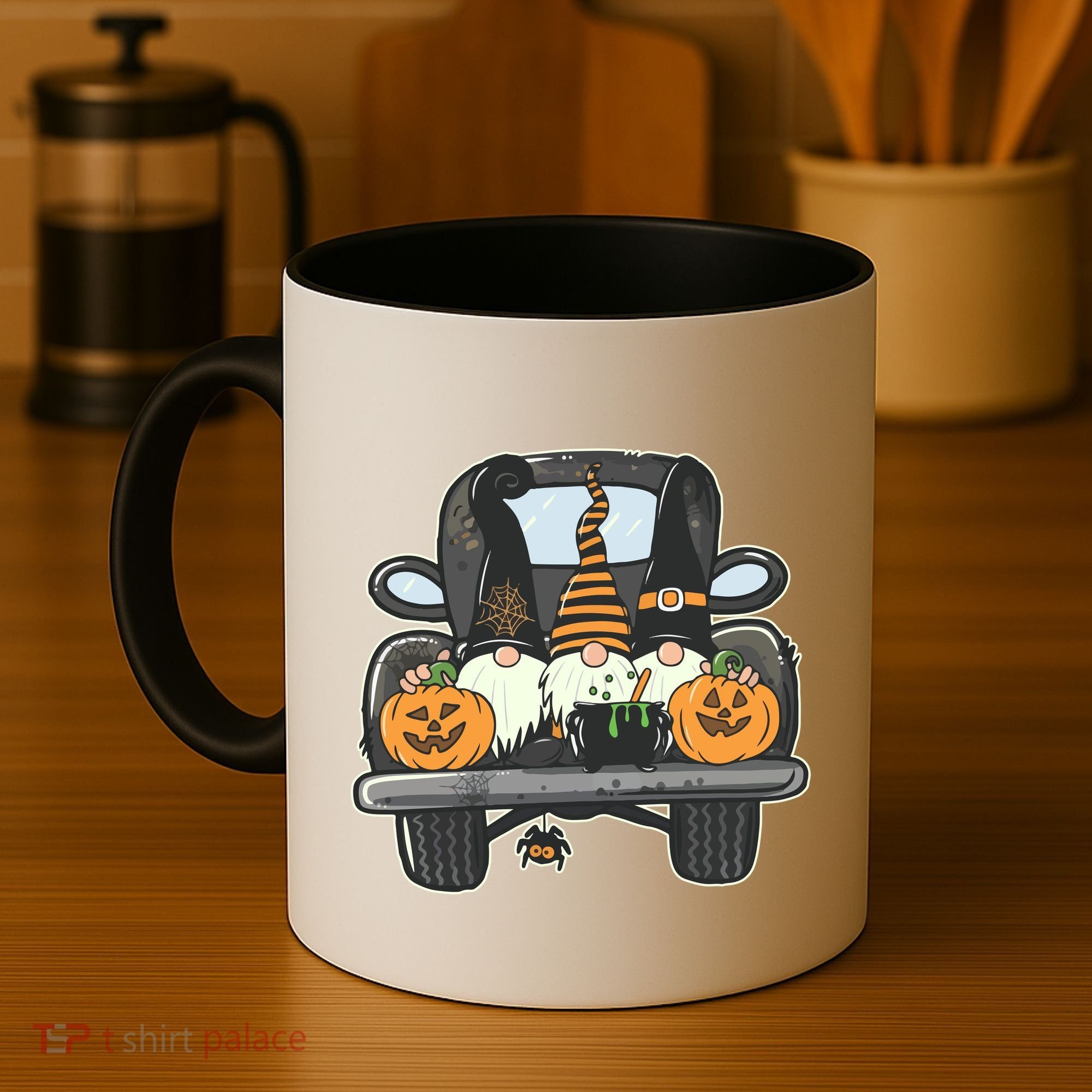 Halloween Pickup Truck Gnomes Coffee Mug