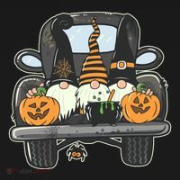 Halloween Pickup Truck Gnomes Women's Hoodie thumb 2