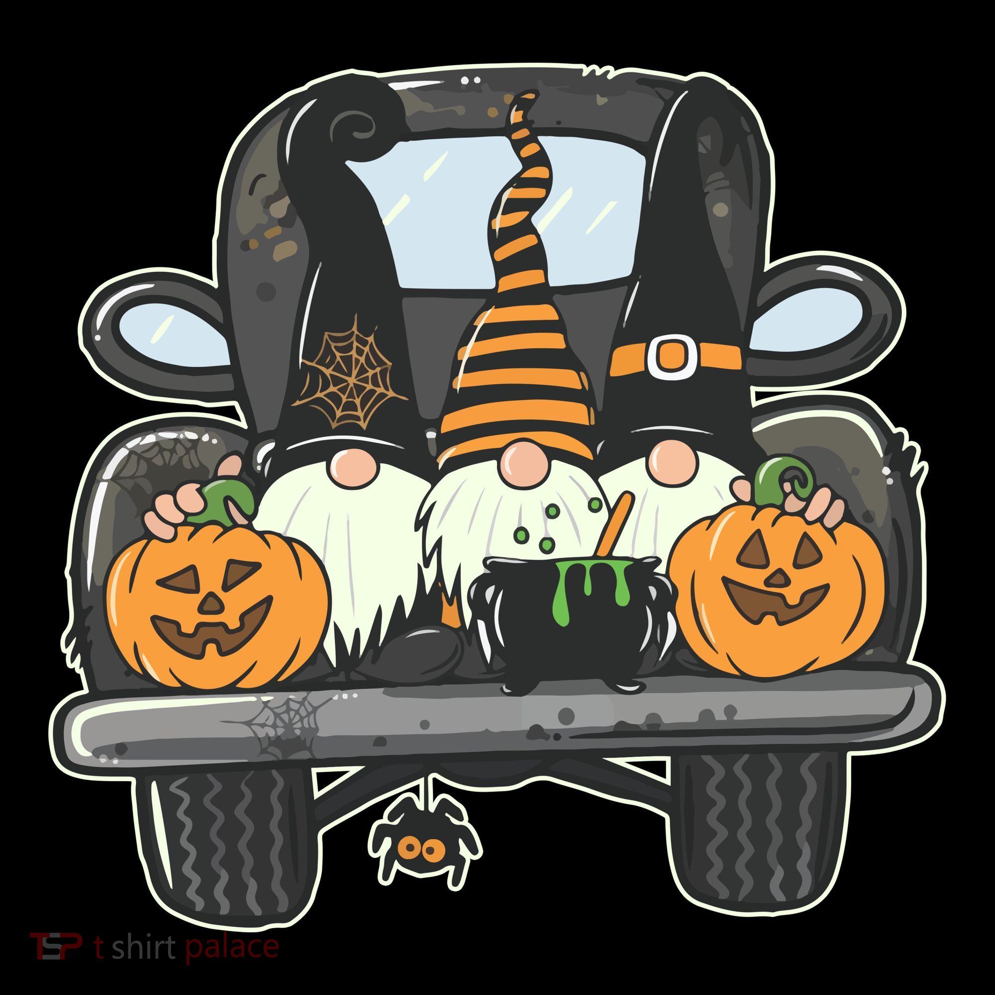 Halloween Pickup Truck Gnomes Women's Hoodie