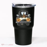 Halloween Pickup Truck Gnomes Tumbler thumb 0