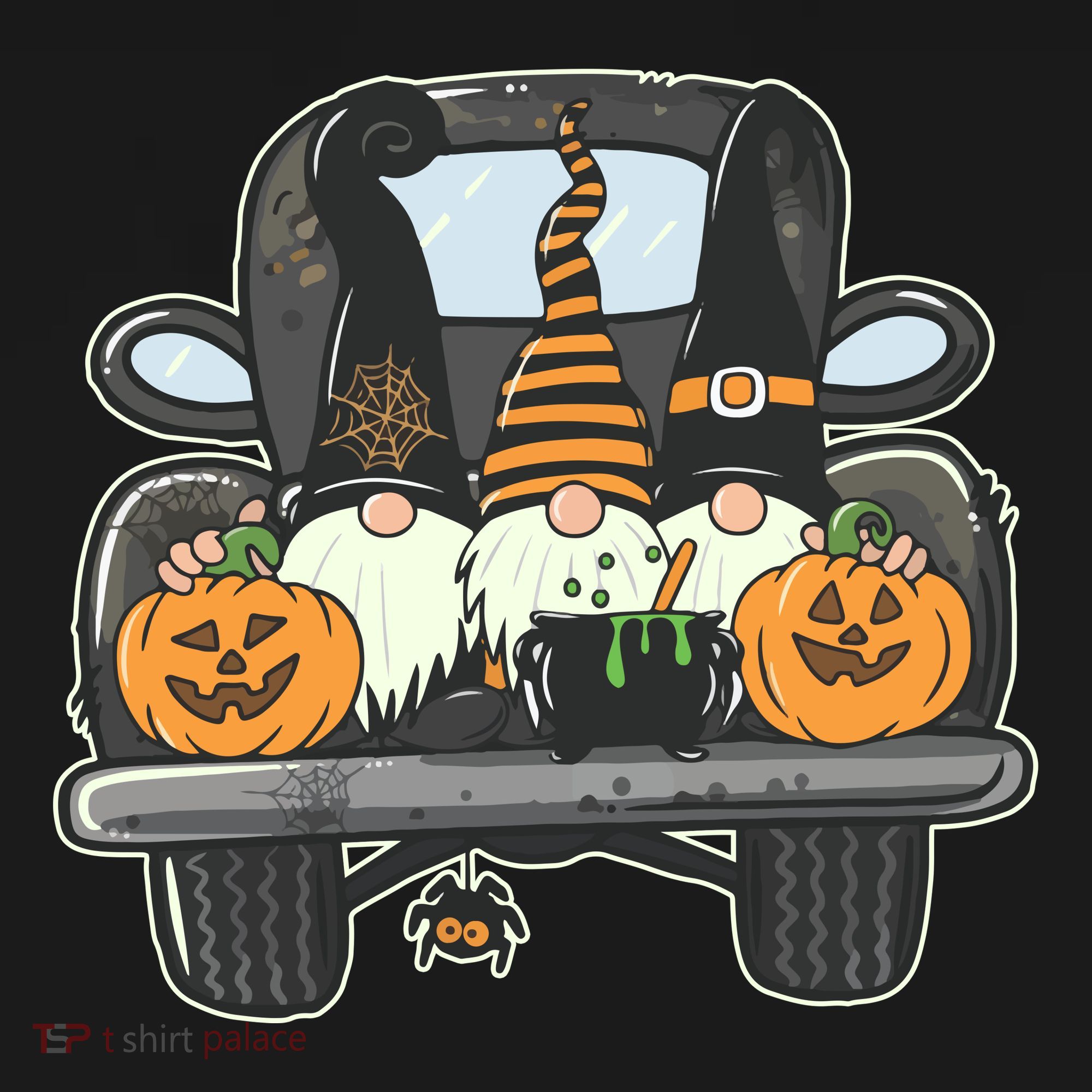 Halloween Pickup Truck Gnomes Women's Tank Top
