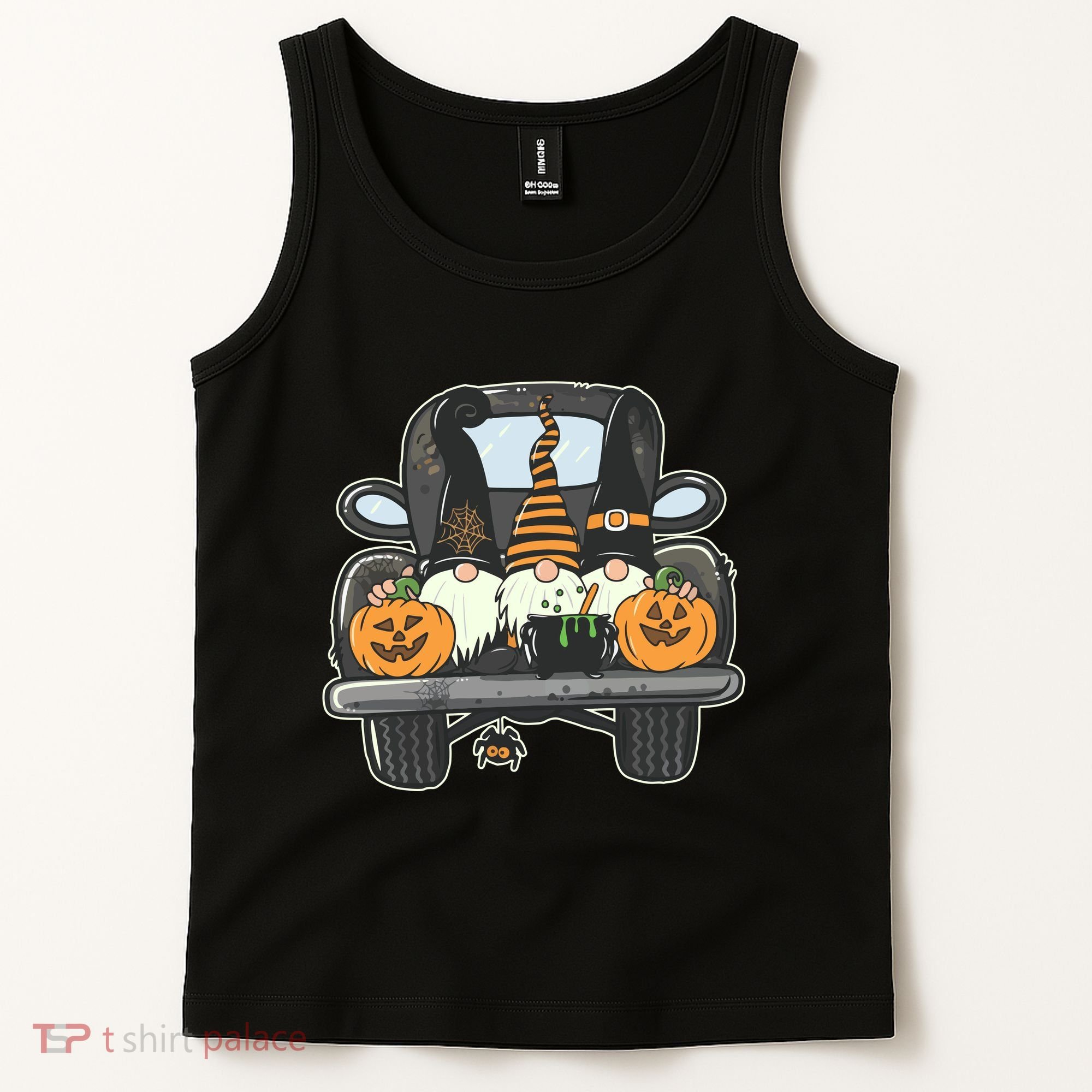 Halloween Pickup Truck Gnomes Tank Top