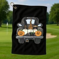 Halloween Pickup Truck Gnomes Golf Towel thumb 1
