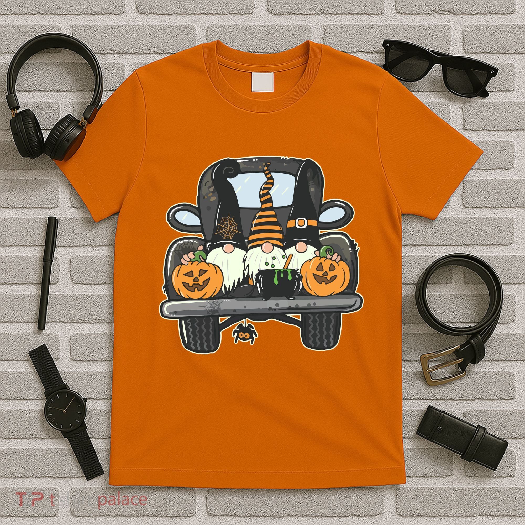 Halloween Pickup Truck Gnomes T-Shirt