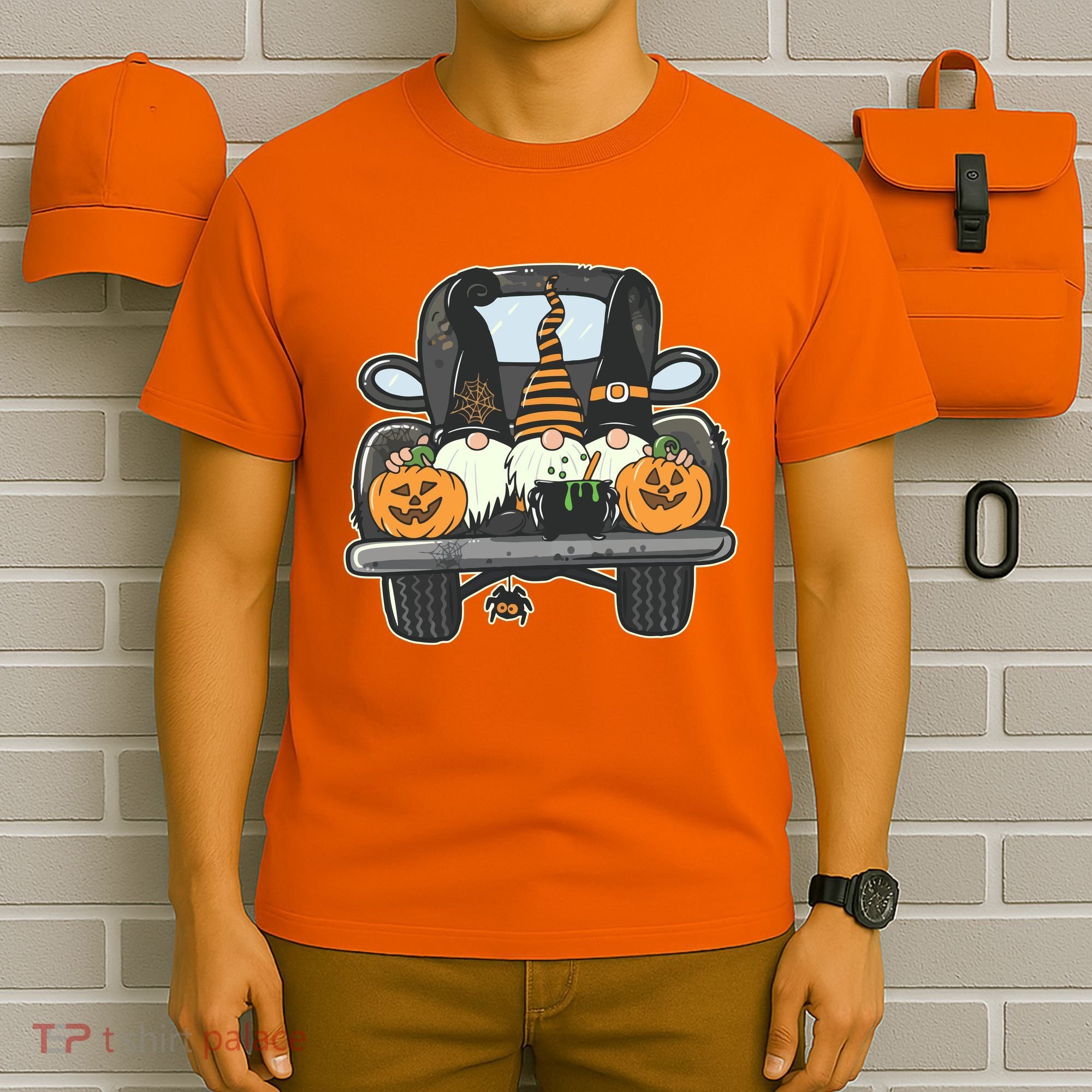 Halloween Pickup Truck Gnomes T-Shirt