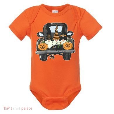 Halloween Pickup Truck Gnomes Baby Bodysuit