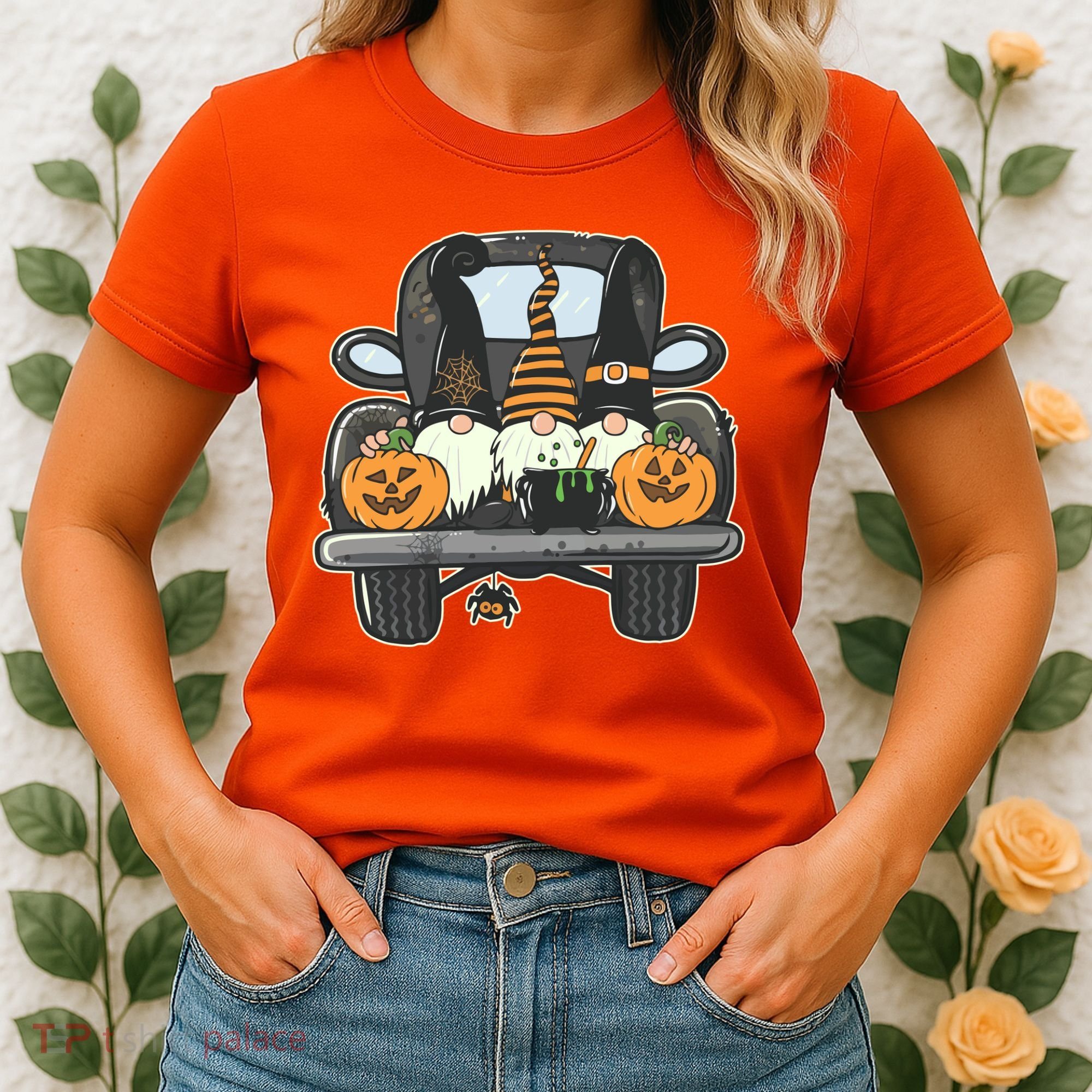 Halloween Pickup Truck Gnomes Women's T-Shirt