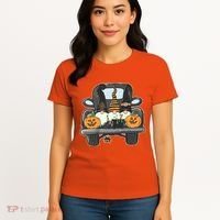 Halloween Pickup Truck Gnomes Women's T-Shirt thumb 4